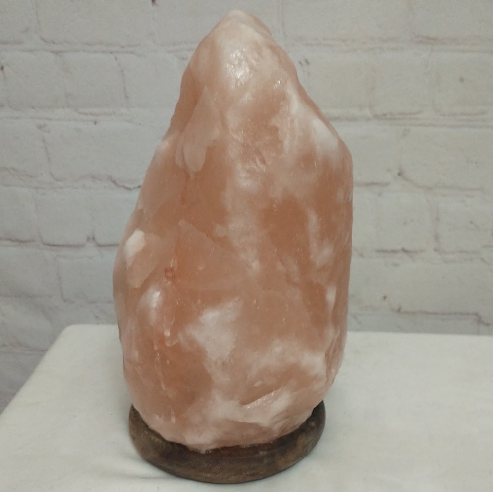 Natural Pink HIMALAYAN salt Lamp on Wood Base 2 Setting Low / High Switch 8.5" - Picture 8 of 11